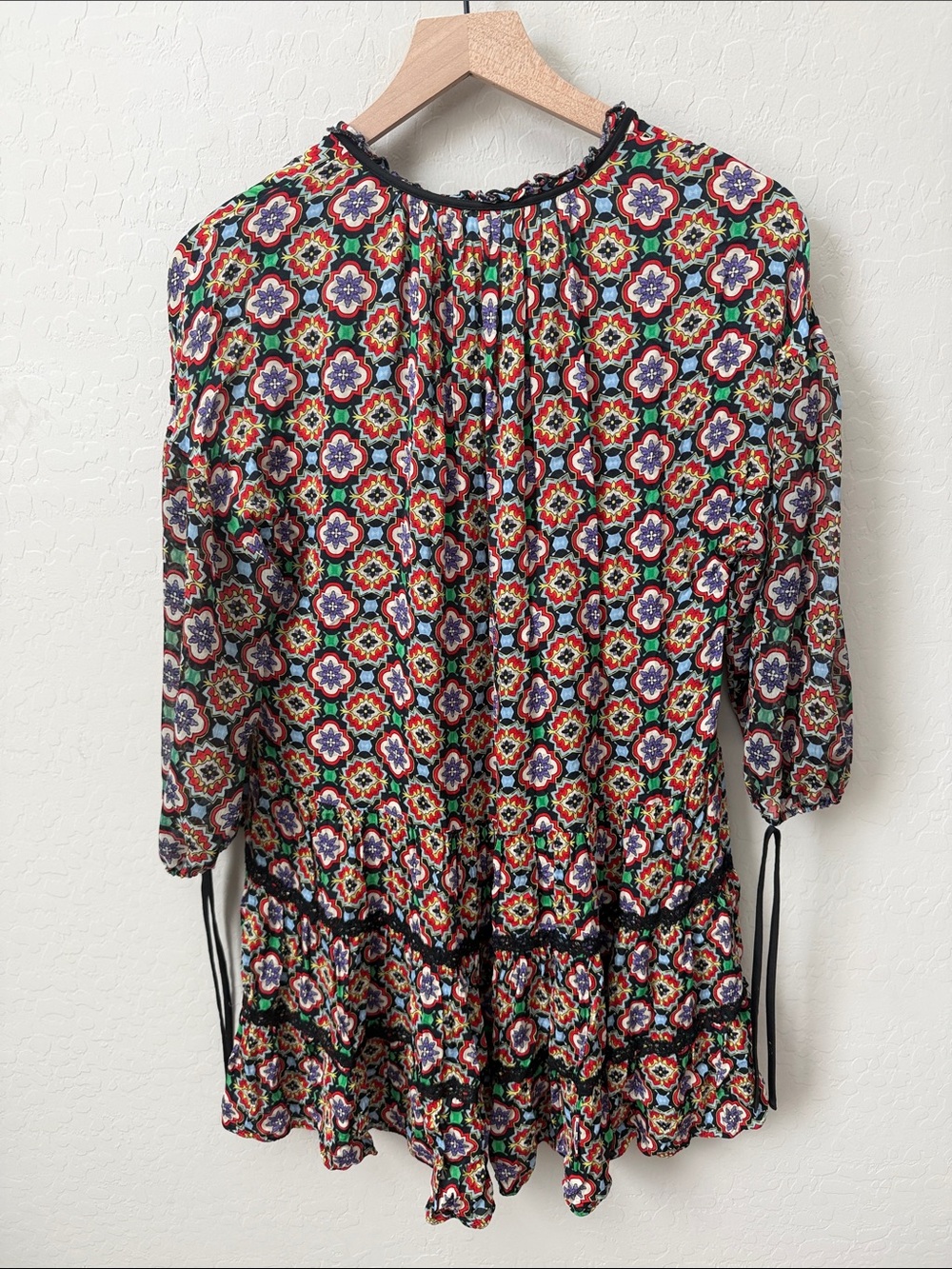 Alice + Olivia Arnette Tiered Tunic Mini Dress Size M - Picture 6 of 6